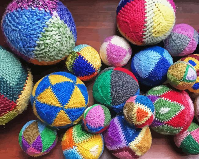 Colorful Yarn Balls - Diamond Painting 